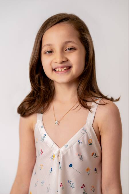 Pasha India_Beige Cotton, Rayon Ditsy Bloom Print Palazzo Jumpsuit _at_Aza_Fashions