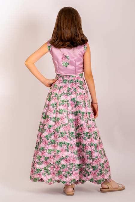 Pasha India Petunia Garden Print Lehenga Set 