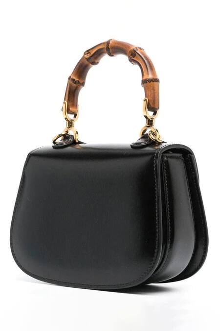 Pine And Drew_Black Checkered Woven Vivian Pure Leather Structured Bag_Online_at_Aza_Fashions