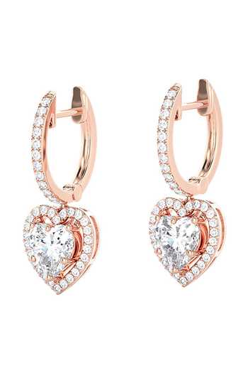 Shop Joules by Radhika Rose Gold Imitation Diamonds Love Drop Heart Stone Earrings at Aza Fashions Shop_Joules by Radhika_Rose Gold Imitation Diamonds Love Drop Heart Stone Earrings_at_Aza_Fashions