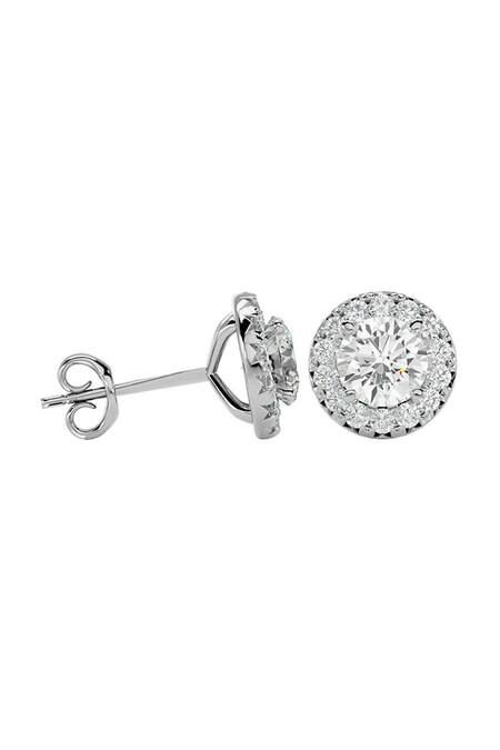 Buy_Joules By Radhika_White Imitation Diamonds Solitaire Stone Orbit Helix Studs_Online_at_Aza_Fashions