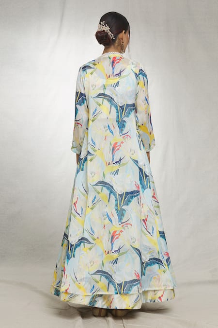 Samyukta Singhania Atrium Lily Print Cape Lehenga Set 