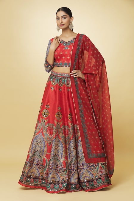 Samyukta Singhania Mughal Floral Print Lehenga Set 