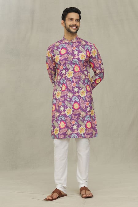 Arihant Rai Sinha Botanical Print Kurta Set 