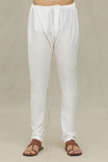 Arihant Rai Sinha_White Cotton, Polyester Embroidery, Sequins Chevron Print Kurta Set _at_Aza_Fashions