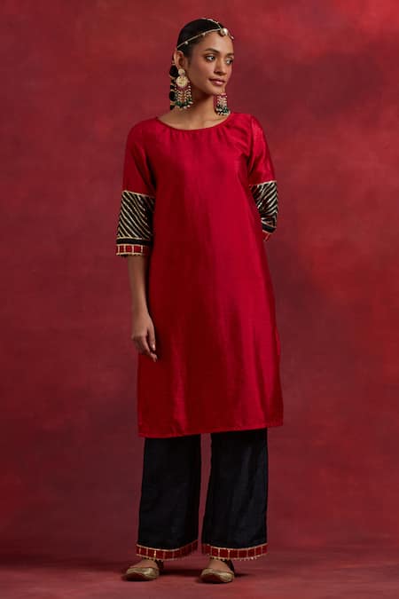 TIC Jennifer Cuff Embroidered Kurta & Palazzo Set 