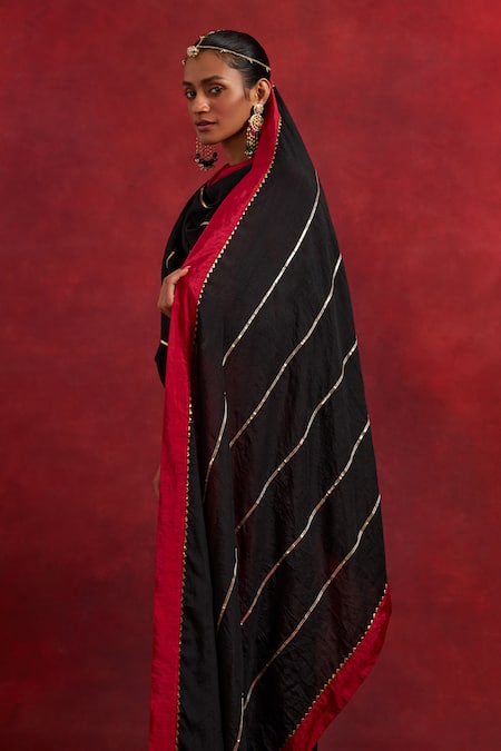 Buy The Indian Cause Red Silk Gota Patti Round Neck Jennifer Cuff Embroidered Kurta Palazzo Set Online at Aza Fashions Buy_The Indian Cause_Red Silk Gota Patti Round Neck Jennifer Cuff Embroidered Kurta Palazzo Set_Online_at_Aza_Fashions