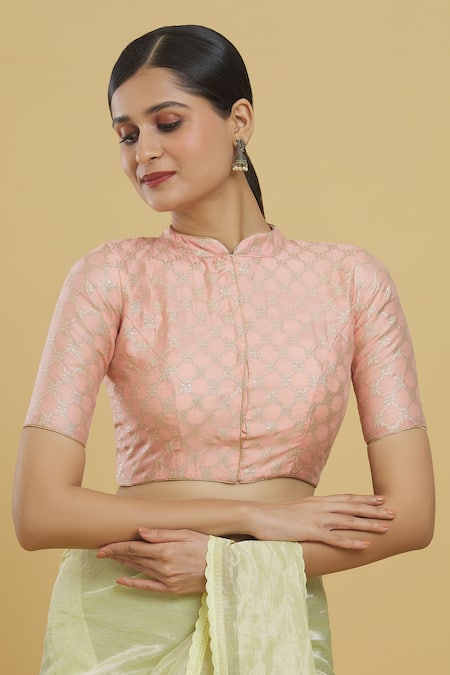 Nehru collar saree on sale blouse