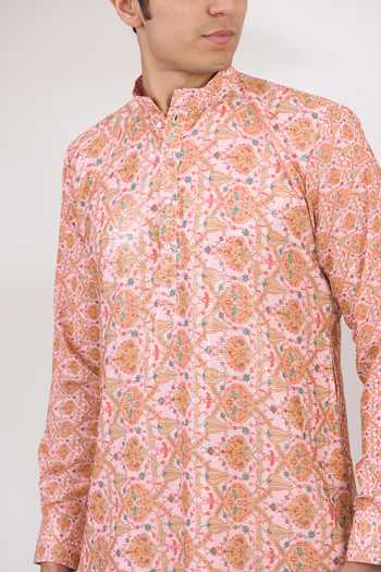 Shop Rabani & Rakha Pink Georgette, Cotton, Silk Sequins Abstract Pattern Kurta And Pant Set Online at Aza Fashions Shop_Rabani & Rakha_Pink Georgette, Cotton, Silk Sequins Abstract Pattern Kurta And Pant Set _Online_at_Aza_Fashions