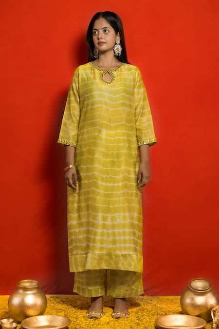 Mithi Supari Silk Chanderi Tie Dye Kurta & Pant Set 
