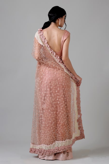 Geisha Designs Aya Rafflesia Pollen Embroidered Saree Set 