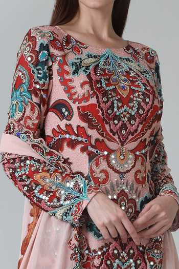 Buy Geisha Designs Red Viscose Aiza Damask Art Print Embellished Short Kurta Sharara Set Online at Aza Fashions Buy_Geisha Designs_Red Viscose Aiza Damask Art Print Embellished Short Kurta Sharara Set _Online_at_Aza_Fashions