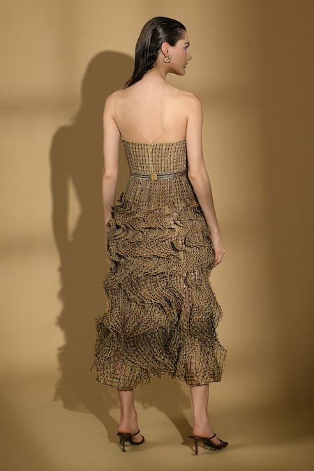 Geisha Designs Angelique Structured Ruffle Dress 