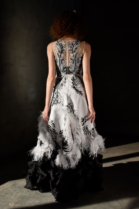 Geisha Designs Jeanne Leaf Cut Work Gown 