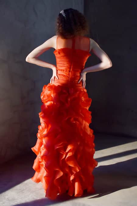 Geisha Designs Corallie Rhinestone Embroidered Gown 