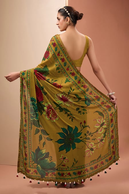 Neha Khullar Floral Print Saree With Blouse 