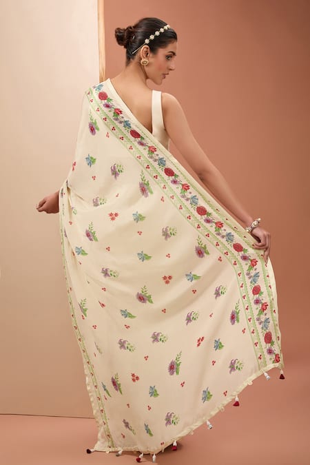 Neha Khullar Floral Bloom Print Saree With Blouse 