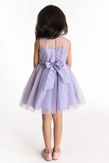 A Little Fable Floral Applique Embroidered Flared Dress 