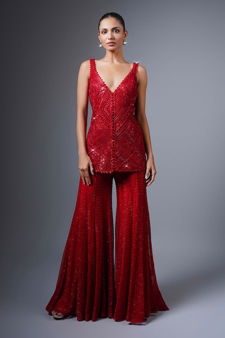 Ritika Mirchandani Ahoo Cutwork Kurta Sharara Set 