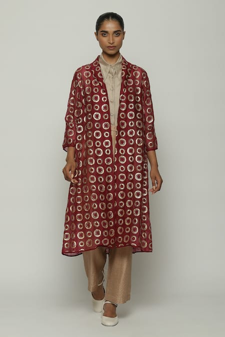 ABRAHAM AND THAKORE Silk Circle Print Jacket 