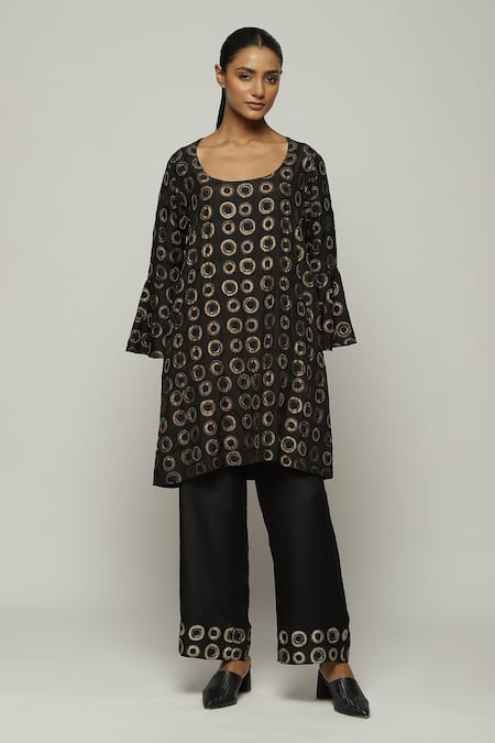 Abraham & Thakore Silk Circle Print Kurta 