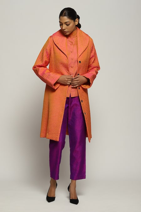 Abraham & Thakore Silk Quilted Jacket 