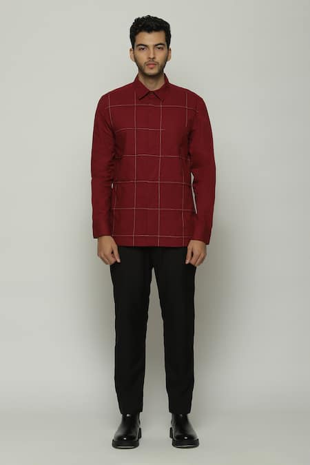 Abraham & Thakore Checkered Button Down Shirt 