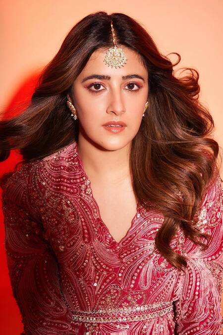 Shop Osaa By Adarsh Pink Organza Diamonds, Embroidery, Cut Work V-neck Dori Top And Lehenga Set Online at Aza Fashions Shop_Osaa By Adarsh_Pink Organza Diamonds, Embroidery, Cut Work V-neck Dori Top And Lehenga Set _Online_at_Aza_Fashions