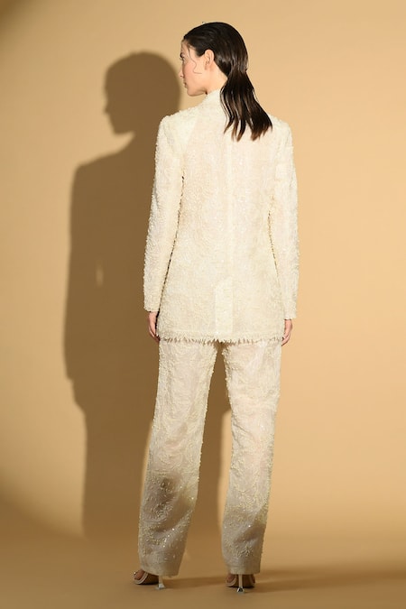 Geisha Designs Embroidered Jacket & Culotte Pant Set 