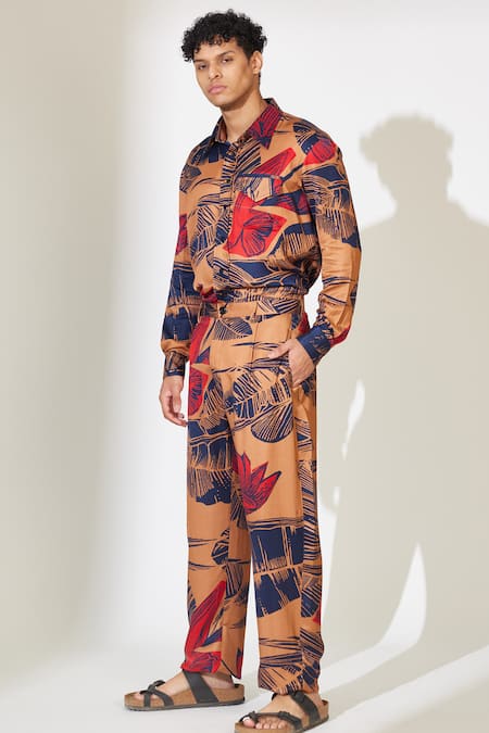 Buy_Koai_Brown Muslin Floral Pattern Casual Shirt 