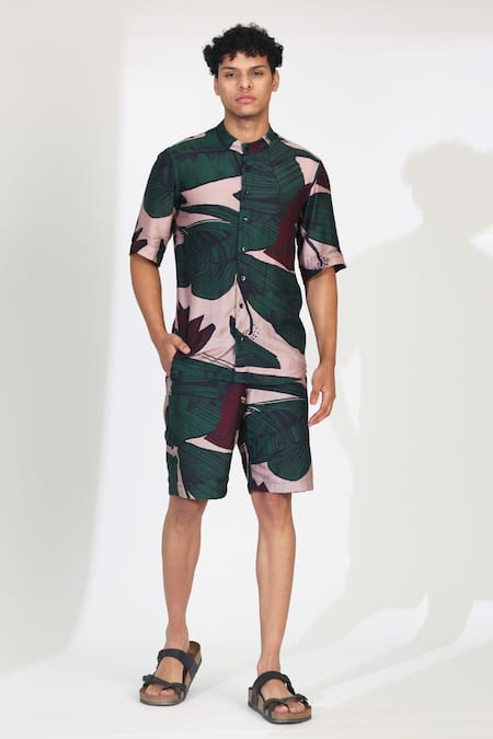 KoAi Leaf Pattern Button Down Shirt 