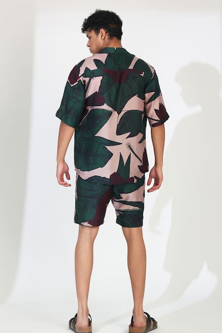 Koai Leaf Pattern Button Down Shirt 