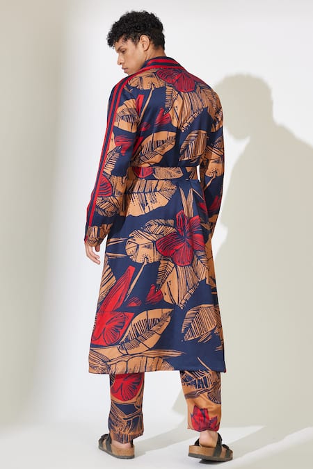 Shop Koai Beige Muslin Embroidery Flower Pattern Cape Trench Jacket at Aza Fashions Shop_Koai_Beige Muslin Embroidery Flower Pattern Cape Trench Jacket _at_Aza_Fashions