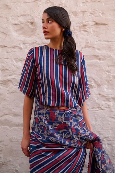 Ayaka Stripe Pattern Blouse 