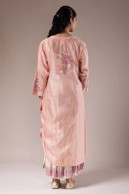 Prama By Pratima Pandey Pansy Patch Work Kurta With Inner Dress 