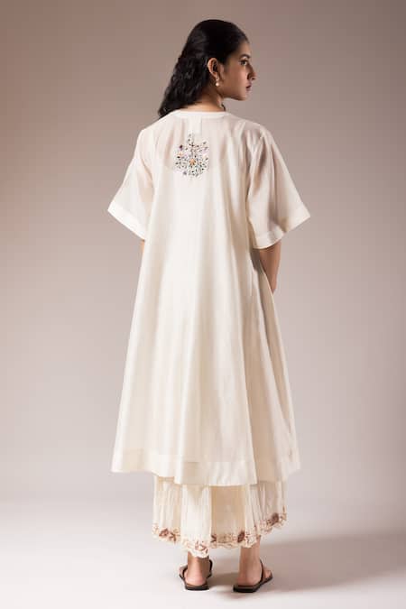 Prama By Pratima Pandey Crest Zardozi Work Kurta With Inner Dress 