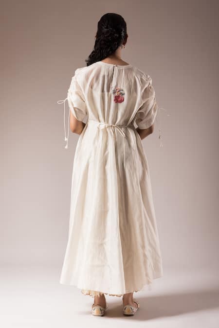 Prama By Pratima Pandey Silk Chanderi Embroidered Dress With Inner 