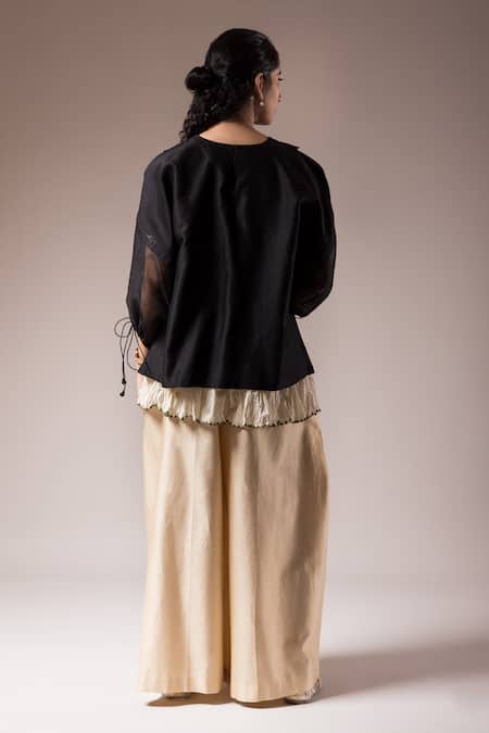 Prama By Pratima Pandey Silk Chanderi Embroidered Shirt Pant Set 