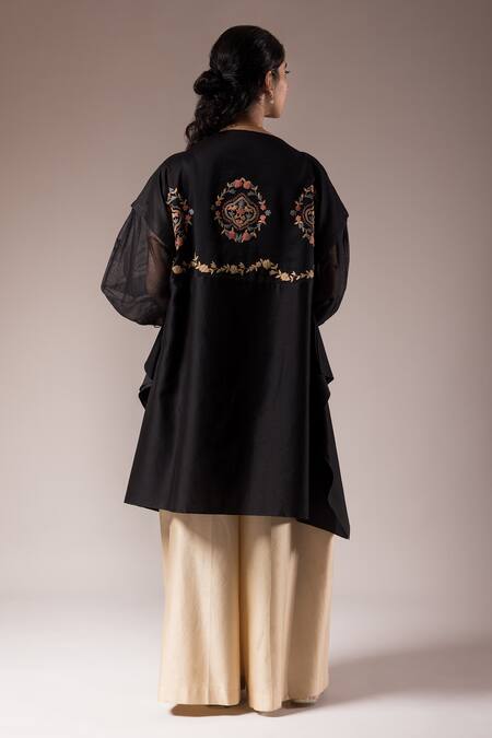 Prama By Pratima Pandey Silk Chanderi Tunic & Dori Embroidered Pant Set 