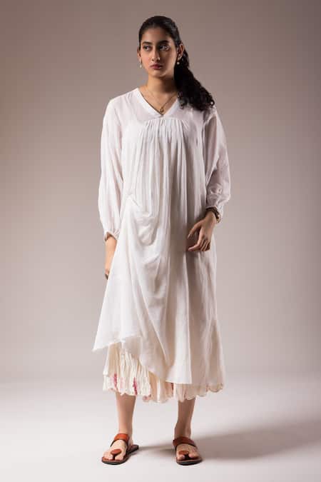 Rhea Dress PDF Pattern | Gathered Waist Midi Dress | V neck