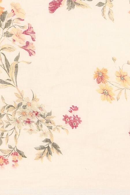 Buy_Sayisha_White Chiffon Printed Floral Saree With Running Blouse_Online_at_Aza_Fashions