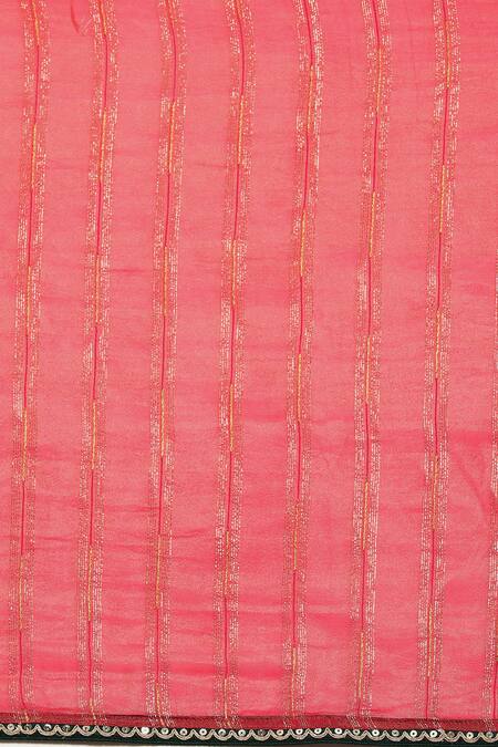 Shop_Sayisha_Red Silk Woven Stripe Saree_Online_at_Aza_Fashions