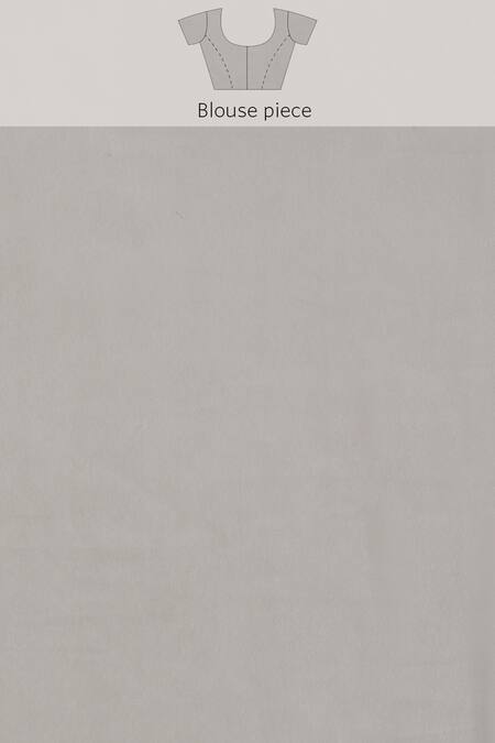 Sayisha_Grey Chiffon Embroidery Thread Chevron Saree With Running Blouse_Online_at_Aza_Fashions