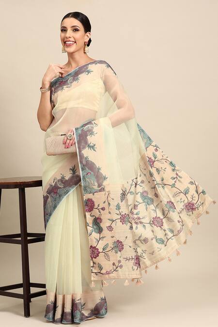 Zina Saree With Printed Blouse