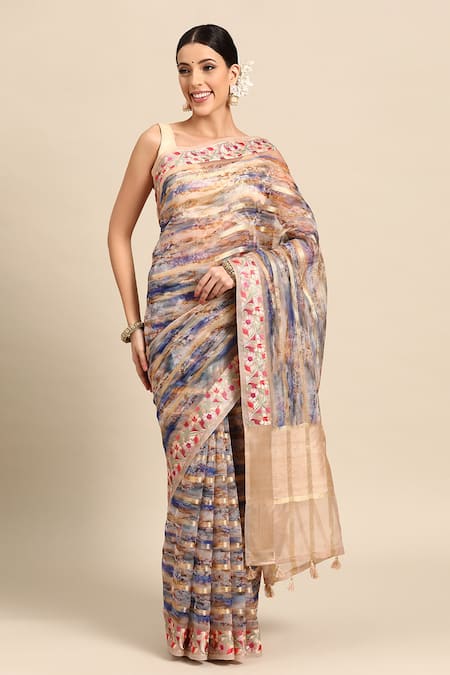 SAYISHA Abstract Print Saree With Running Blouse 