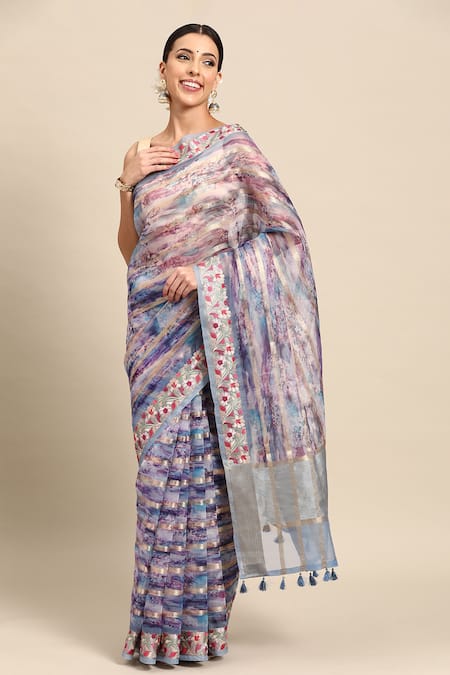 SAYISHA Printed & Embroidered Saree With Running Blouse 