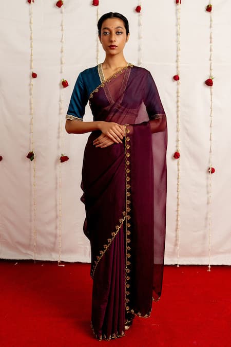 Mimamsaa Kash Organza Silk Saree With Blouse 