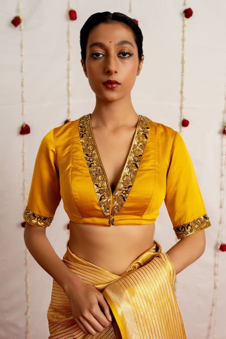 Mimamsaa Saeeda Satin Silk Blouse 