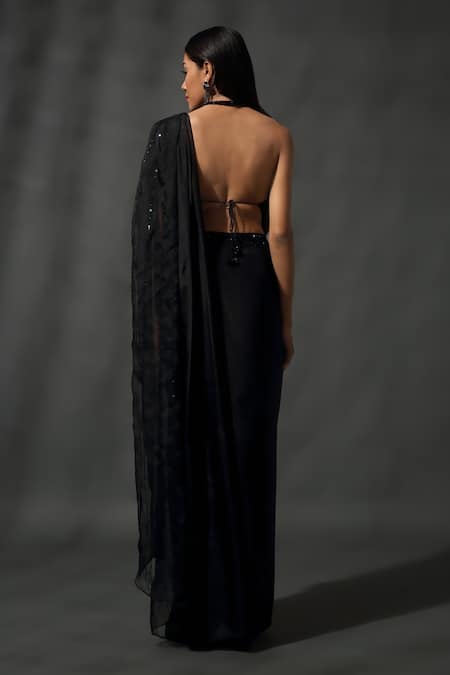 Priyanka Jain Bead Embroidered Blouse With Pre-Draped Saree 