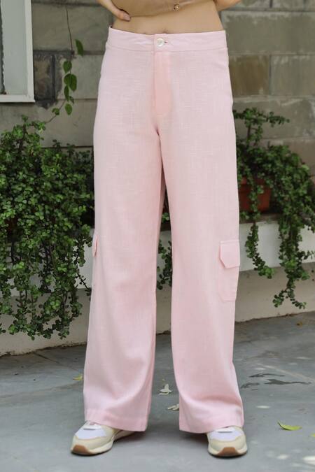 Buy_Gulaal_White Cotton Lace V-neck A-line Tunic And Cargo Pant